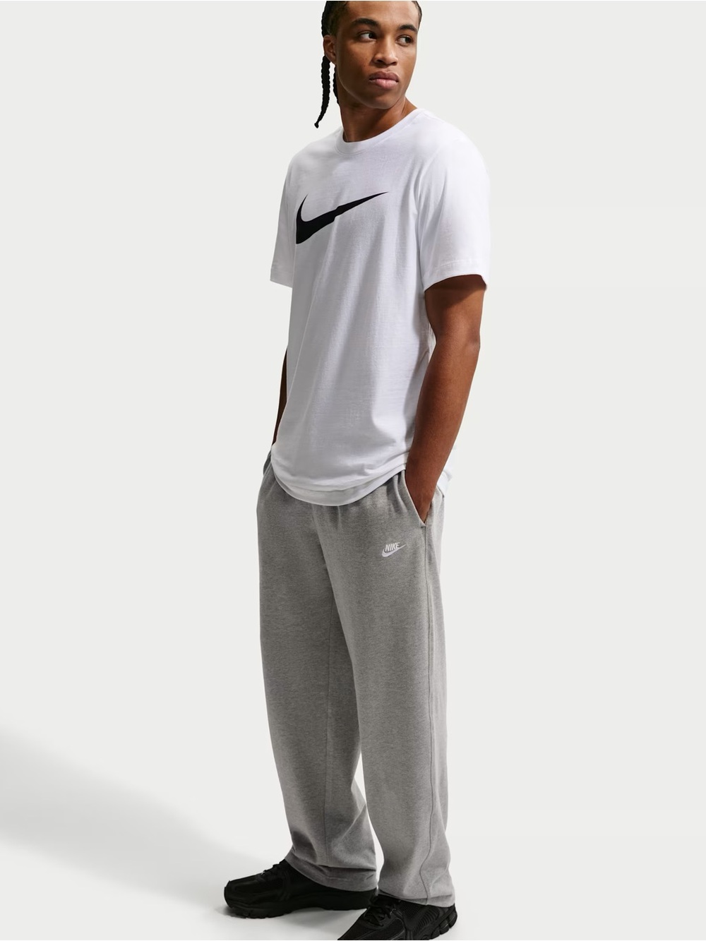 Nike Sportswear Club Men’s Knit Open Hem Pants Grey Heather Sweatpants Small